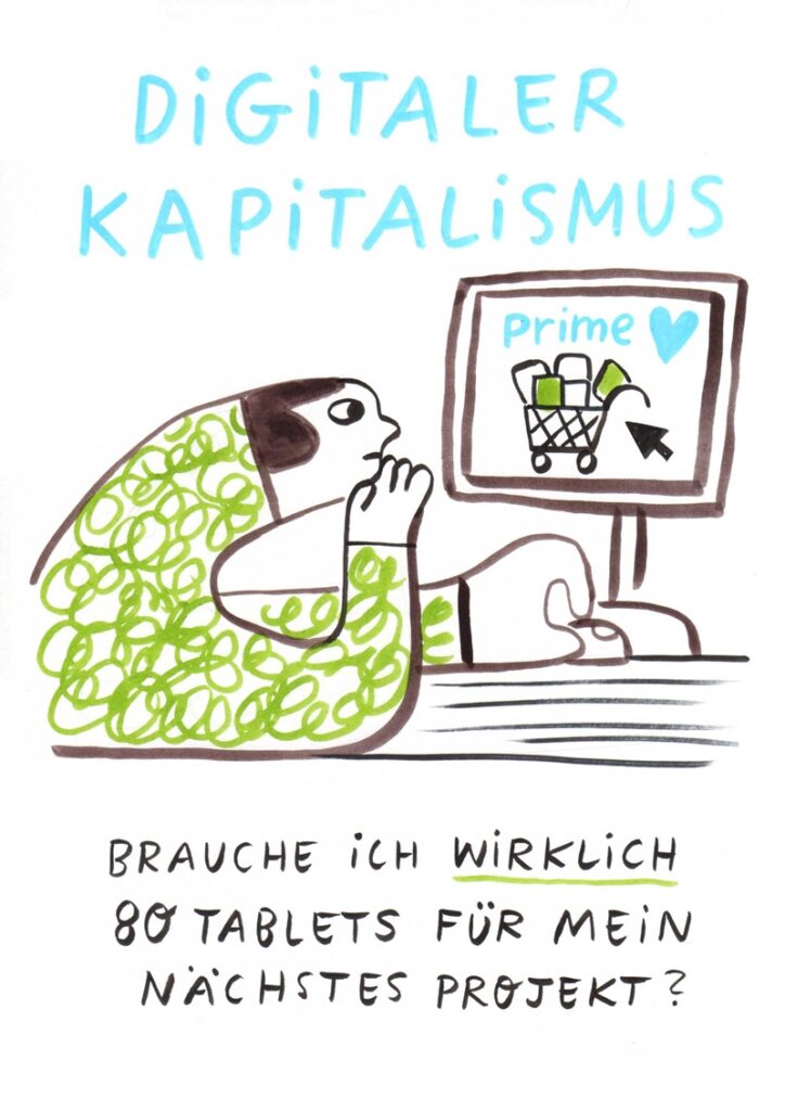 Foto vom Graphic Recording des 39. Forums Kommunikationskultur in Potsdam. Gezeichnet von Julia Kluge.