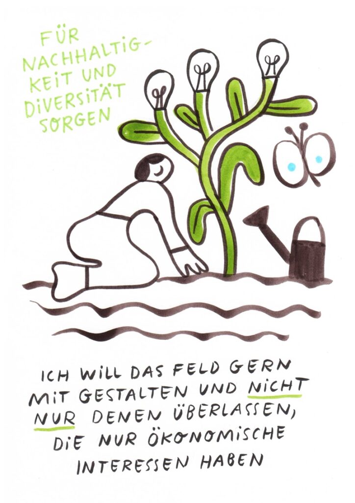 Foto vom Graphic Recording des 39. Forums Kommunikationskultur in Potsdam. Gezeichnet von Julia Kluge.