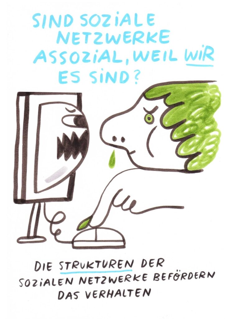 Foto vom Graphic Recording des 39. Forums Kommunikationskultur in Potsdam. Gezeichnet von Julia Kluge.
