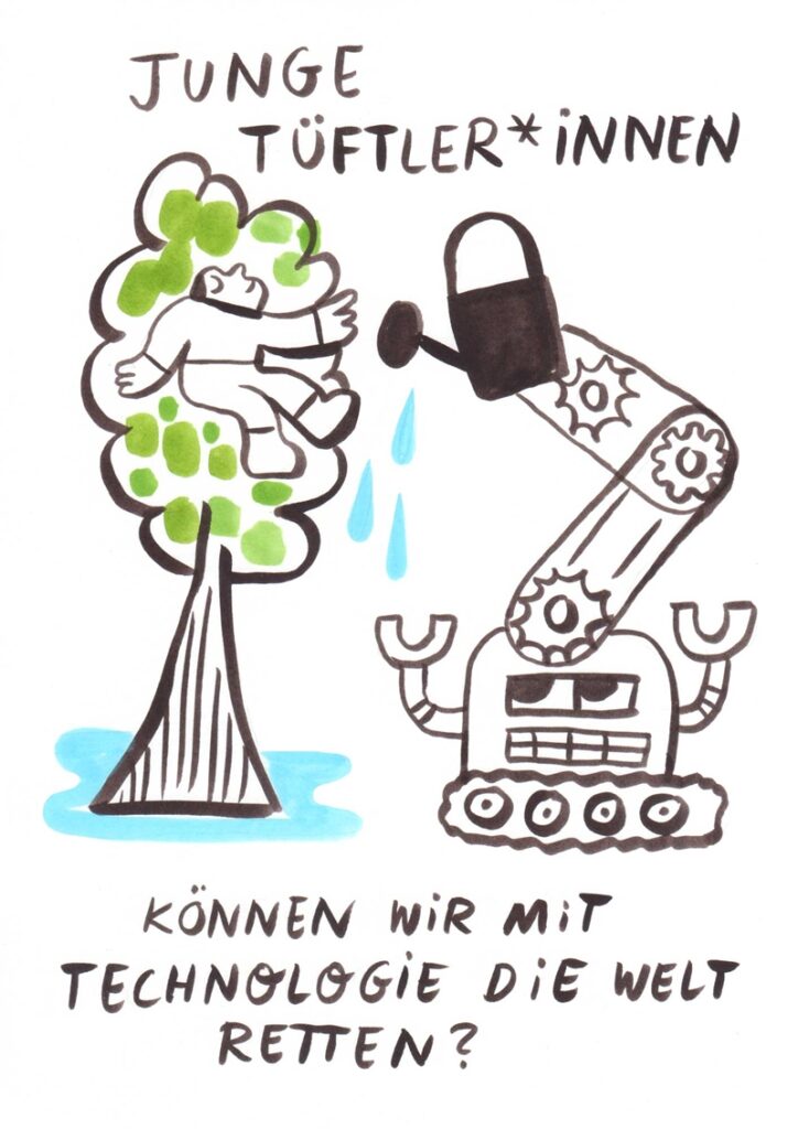Foto vom Graphic Recording des 39. Forums Kommunikationskultur in Potsdam. Gezeichnet von Julia Kluge.