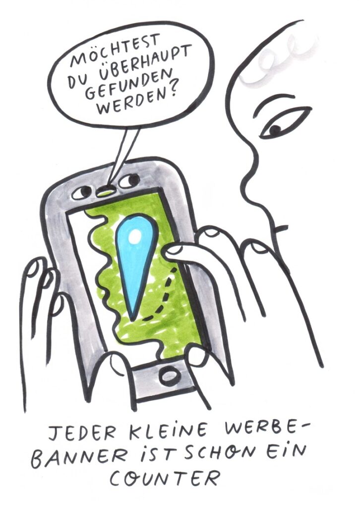 Foto vom Graphic Recording des 39. Forums Kommunikationskultur in Potsdam. Gezeichnet von Julia Kluge.