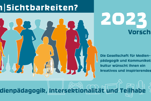 GMK-Vorschau 2023: Un|sichtbarkeiten? Medienpädagogik, Intersektionalität und Teilhabe; 13 Menschen als Silhouetten