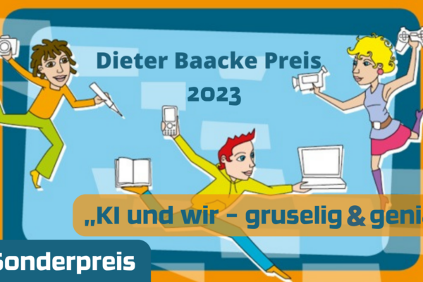 Dieter Baacke Preis-Logo mit Sonderpreis 2023 "KI und wir - gruselig&genial"