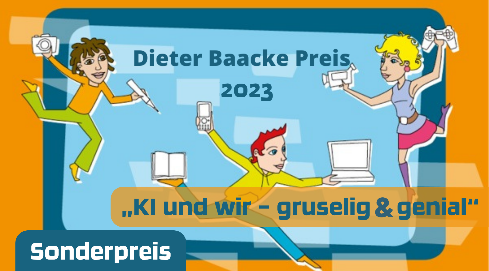 Dieter Baacke Preis-Logo mit Sonderpreis 2023 "KI und wir - gruselig&genial"