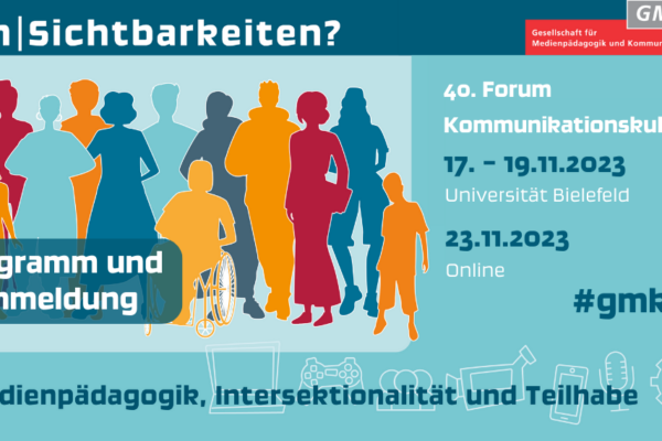 40. Forum Kommunikationskultur 2023: Un|sichtbarkeiten? Medienpädagogik, Intersektionalität und Teilhabe; 13 Menschen als Silhouetten