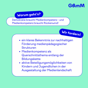 Forderung der Initiative Gutes Aufwachsen mit Medien